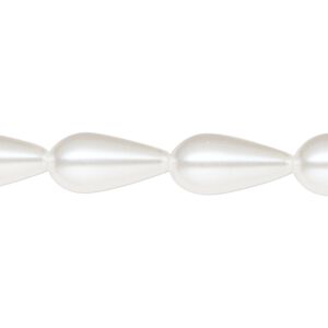 Pearl 1pk white, Celestial Crystal® 15x8mm teardrop 15.5-16 inch