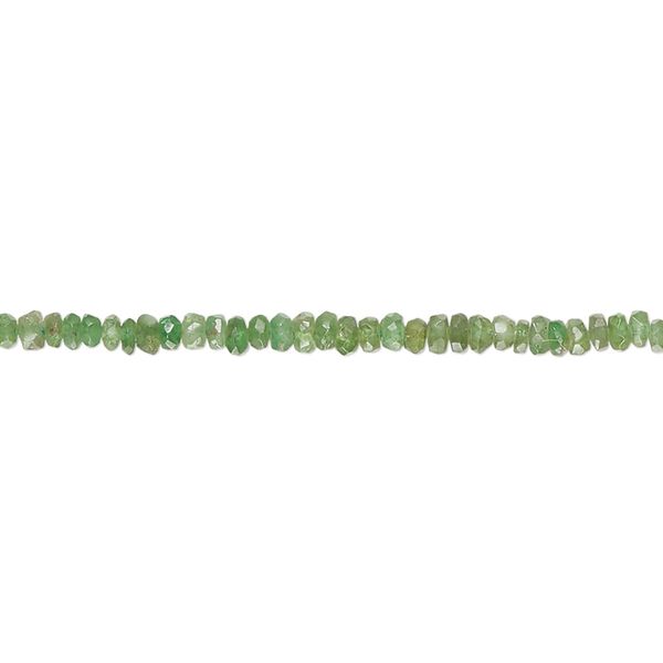 Tsavorite garnet 1pkg1, hand-cut faceted rondelle bead natural 15 inch 2x1mm-3x2mm image number 0