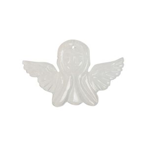 White moonstone 1pkg1, hand-cut top-drilled angel focal natural 29x19mm-31x21mm