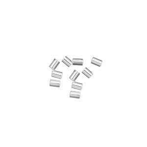 Crimp, sterling silver, 3x2mm cut tube, 1.3mm inside diameter. Sold per pkg of 10.