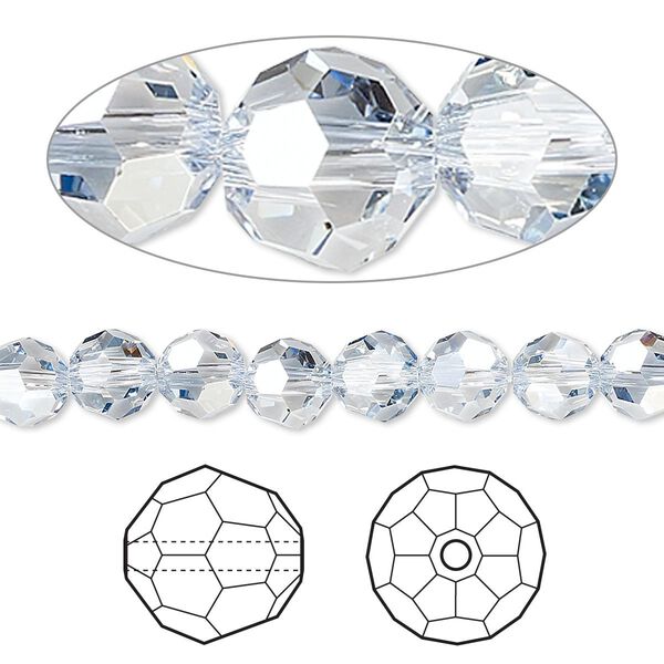 Bead 360pk crystal blue shade, Swarovski® 6mm round 5000 image number 0