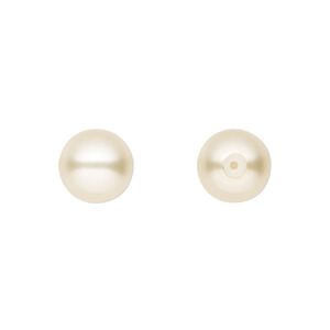 Pearl 4pk cream, Preciosa Czech crystal 10mm half-drilled round