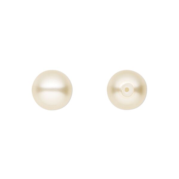 Pearl 4pk cream, Preciosa Czech crystal 10mm half-drilled round image number 0