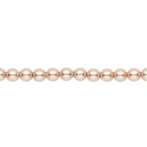 Pearl 100pk rose gold, Crystal Passions® 4mm round 5810