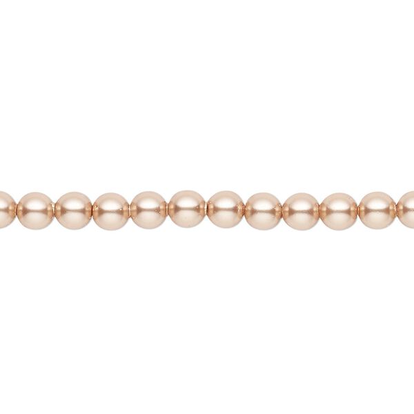 Pearl 100pk rose gold, Crystal Passions® 4mm round 5810 image number 0