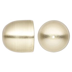 Bell component, lacquered brass-plated carbon steel, 28x26mm with 25.5mm inside diameter. Sold per pkg of 6.