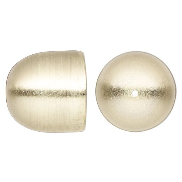 Bell component, lacquered brass-plated carbon steel, 28x26mm with 25.5mm inside diameter. Sold per pkg of 6. image number 0
