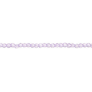 Glass 1pkg1, faceted round bead 14 inch transparent lavender 2mm
