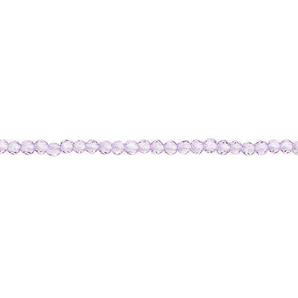 Glass 1pkg1, faceted round bead 14 inch transparent lavender 2mm image number 0