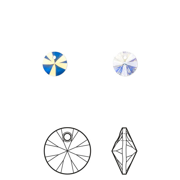 Drop 144pk crystal AB, Crystal Passions® 6mm pendant mini disk 6428 image number 0