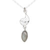 Labradorite / sterling silver 1pkg1, nautilus drop natural antiqued 26x8mm image number 0