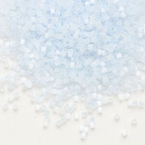 Seed bead, Delica®, glass, pkg/7.5g, #11 round, opaque silk glass enamel pale aqua (DB-0830).