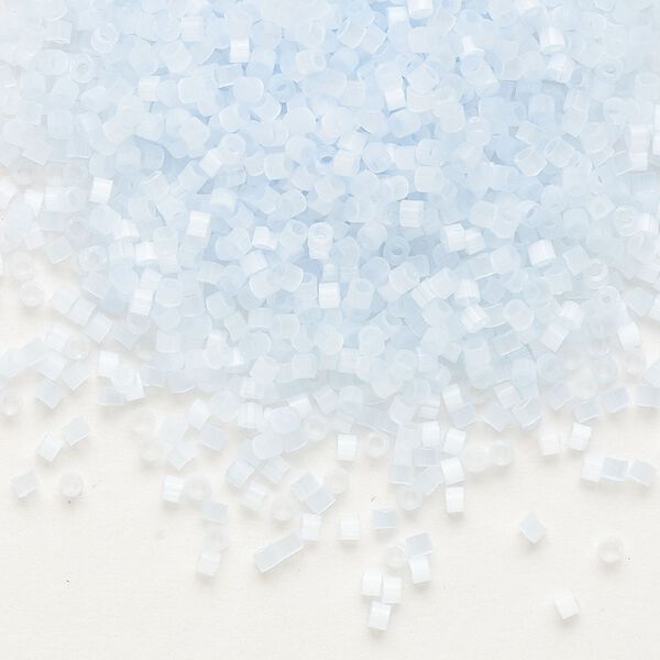 Seed bead, Delica®, glass, pkg/7.5g, #11 round, opaque silk glass enamel pale aqua (DB-0830). image number 0