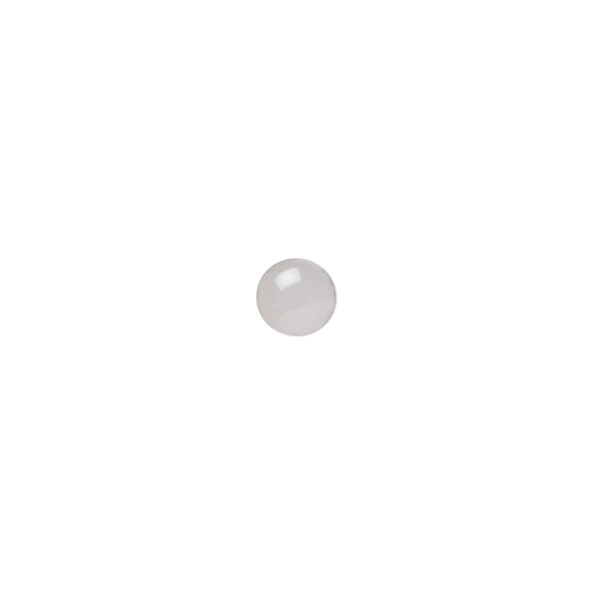 Cabochon, rose quartz (natural), 5mm calibrated round, B- grade, Mohs hardness 7. Sold per pkg of 16. image number 0