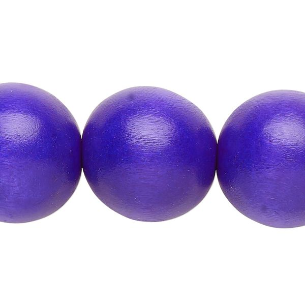 Bead, Taiwanese cheesewood (dyed / waxed), cobalt, 19-20mm round. Sold per 15-1/2" to 16" strand. image number 0