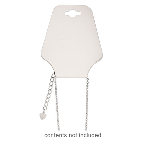 Necklace / bracelet card, adhesive and card stock, cream, 2-1/2 x 2 inches assembled. Sold per pkg of 100. image number 2