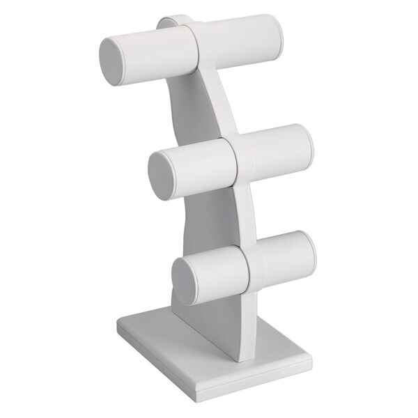 Display, bracelet, leatherette, white, 11-1/2 x 6-1/4 x 6-1/4 inches. Sold individually. image number 0