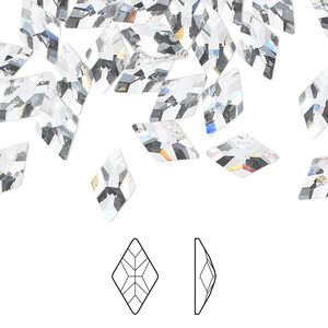 Flat back 144pk crystal foil back, Preciosa MAXIMA Czech crystal rhinestone 10x6mm rhombus