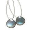 Labradorite 1pkg2, hand-cut top-drilled puffed teardrop bead natural 14x14mm image number 0