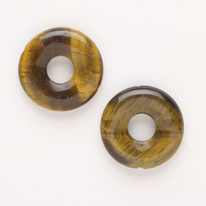 Tigereye 1pkg2, donut bead natural 30-32mm