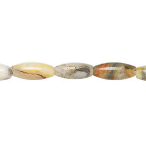 Crazy lace agate 1pkg1, oval bead natural, 15 inch 12x5mm-13x6mm