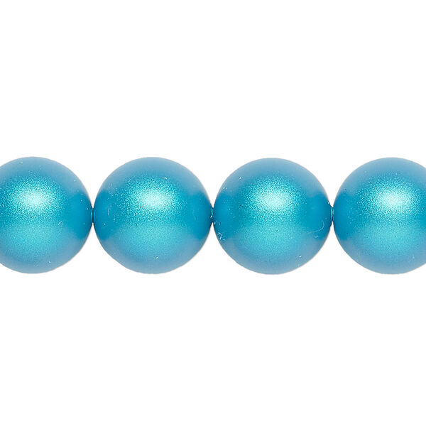Pearl 100pk iridescent dark turquoise, Swarovski® 12mm round 5810 image number 0