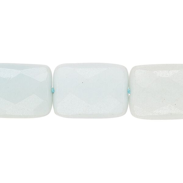Amazonite 1pkg1, hand-cut faceted rectangle bead natural 15.5-16 inch 18x13mm image number 0
