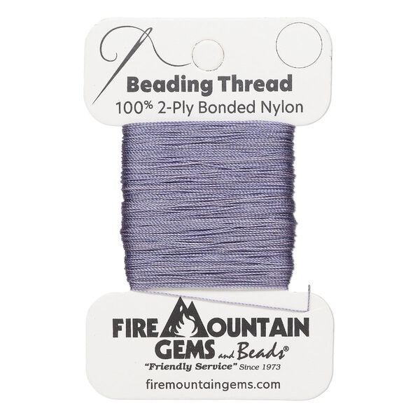 Thread, nylon, lilac, size AA. Sold per 50-yard card. image number 0