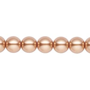 Pearl 2pk bright gold, Celestial Crystal® 8mm round 15.5-16 inch