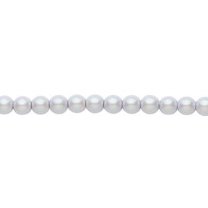 Bead, Czech pearl-coated glass druk, opaque iridescent grey, 4mm round. Sold per 15-1/2" to 16" strand.