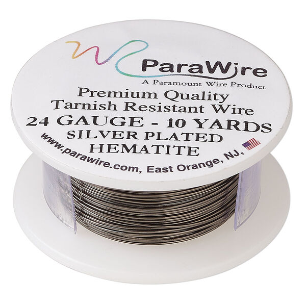 Wire, ParaWire™, enameled copper, hematite, round, 24 gauge. Sold per 10-yard spool. image number 0
