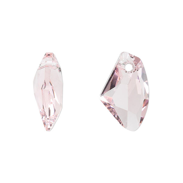 Drop 1pk light rose, Crystal Passions® 19x11mm pendant galactic vertical 6656 image number 0
