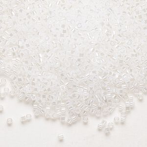 Seed bead, Delica®, glass, pkg/250g, #11 round, translucent luster opal (DB-0231).