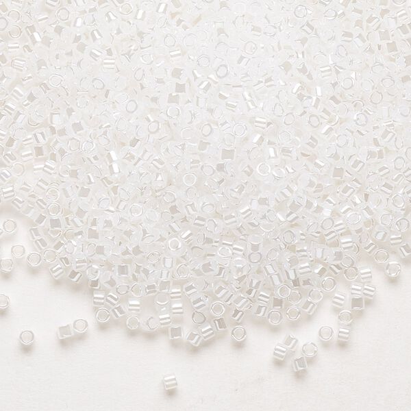 Seed bead, Delica®, glass, pkg/250g, #11 round, translucent luster opal (DB-0231). image number 0