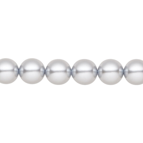 Pearl 25pk light grey, Preciosa Czech crystal 8mm round image number 0