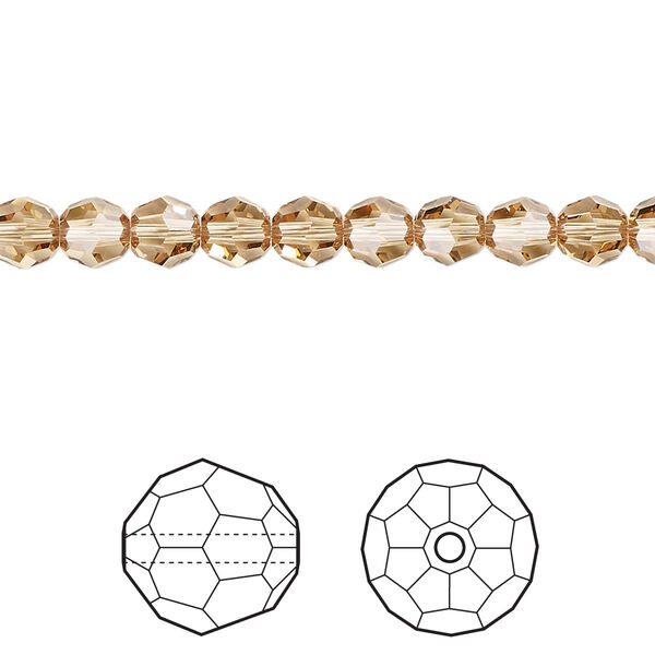 Bead 12pk light Colorado topaz, Crystal Passions® 5mm round 5000 image number 0