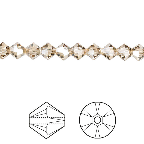 Bead 144pk crystal golden shadow, Crystal Passions® 5mm bicone 5328 image number 0