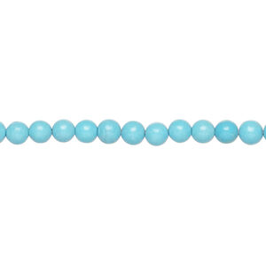Magnesite 1pkg1, round bead, 15 inch 4-5mm light blue