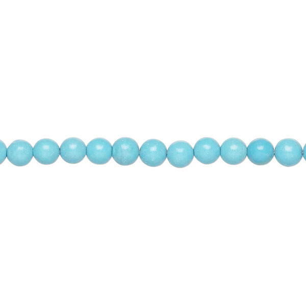Magnesite 1pkg1, round bead, 15 inch 4-5mm light blue image number 0