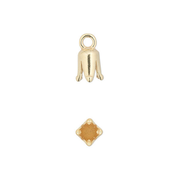 Cord end, JBB Findings, gold-plated pewter (tin-based alloy), 8x5mm cone with 3mm inside diameter. Sold per pkg of 2. image number 0