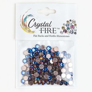 Flat back 1pkg144 meridian blue, Crystal FIRE® hotfix round SS20 4.60-4.80mm