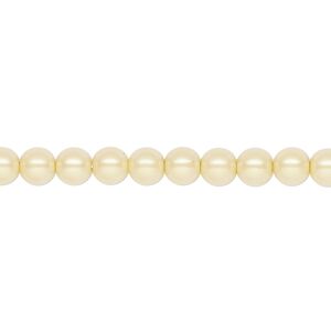 Pearl 50pk pearlescent yellow, Preciosa Czech crystal 5mm round