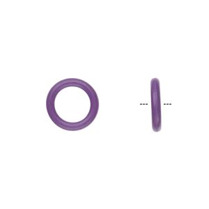 Component, Oh! Ring™, silicone, purple, 12mm round with 8mm hole. Sold per pkg of 200.