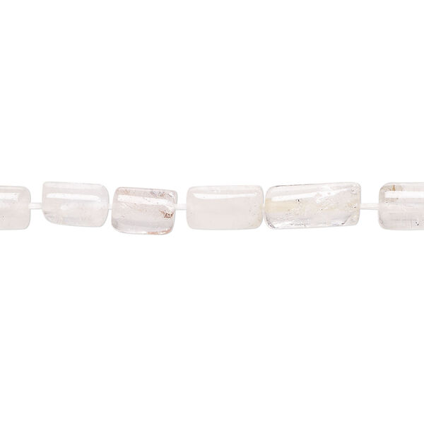 Quartz crystal 1pkg1, hand-cut round tube bead natural, 13 inch 7x4mm-14x5mm image number 0