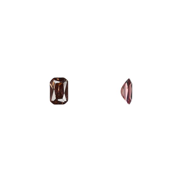 Gem, cubic zirconia, alexandrite purple, 6x4mm faceted emerald-cut, Mohs hardness 8-1/2. Sold per pkg of 2. image number 0