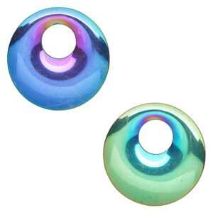 Hemalyke™ 1pkg2, electroplated double-sided go-go focal 30mm