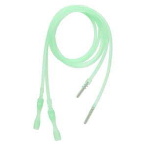 Necklace cord, silicone, translucent lime green, 2.2-2.5mm wide, 18 inches with snap closure. Sold per pkg of 4.