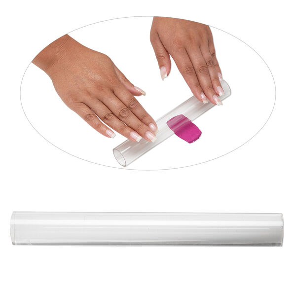 Roller set, acrylic, clear, (1) 7-3/4 x 1-1/4 inch round and (1) 7-3/4 x 1-inch round. Sold per set. image number 0
