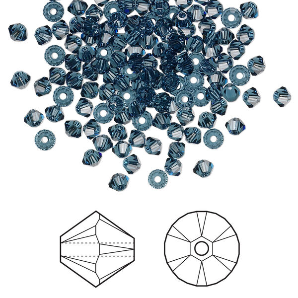 Bead 48pk Montana, Crystal Passions® 3mm bicone 5328 image number 0