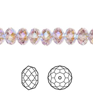 Bead 288pk light amethyst shimmer 2X, Swarovski® 8x6mm rondelle 5040